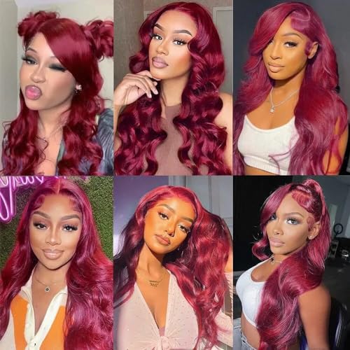 99J Body Wave Human Hair Bundles Burgundy Human Hair Bundle 28 30 32 inch 3 Bundles Wine Red Body Wave Bundle