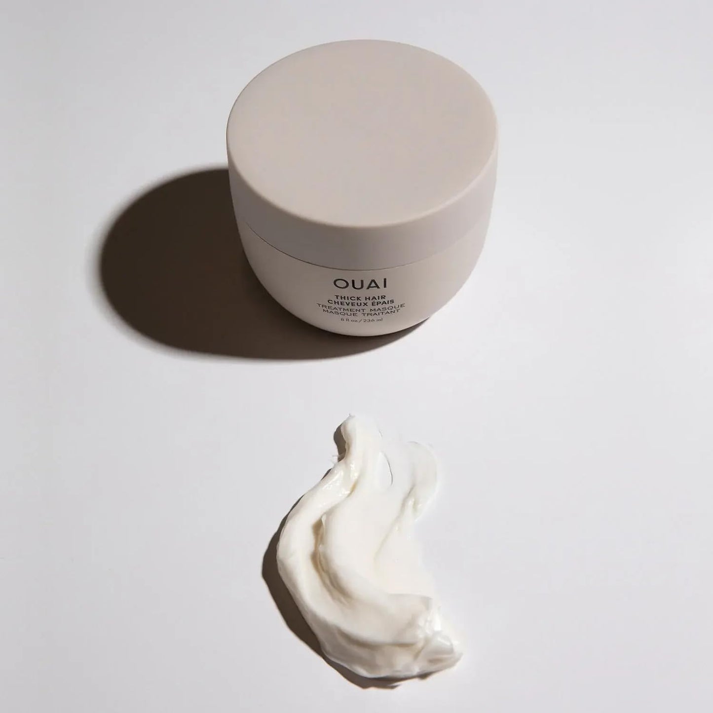OUAI Thick Hair Mask - Treatment Masque with Almond Oil, Olive Oil, & Hydrolyzed Keratin to Restore Damaged Hair - Phthalate & Paraben Free Masque (3.4 Oz)