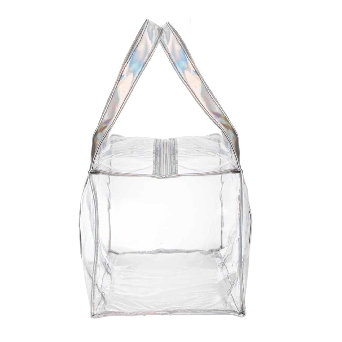 Lyellfe 2 Pack Clear Duffle Bag for Women, Heavy Duty Sports Tote Gym Bags, Large PVC Tote with Zipper, Plastic Makeup Toiletry for Gym, Travel, Beach and Picnic