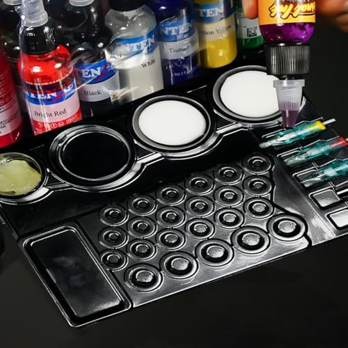 HOINCO 24 PCS Disposable Tattoo Cartridge Tray,Plastic Tattoo Cartridge Cup Holder for Working Cup Cleaning Cup