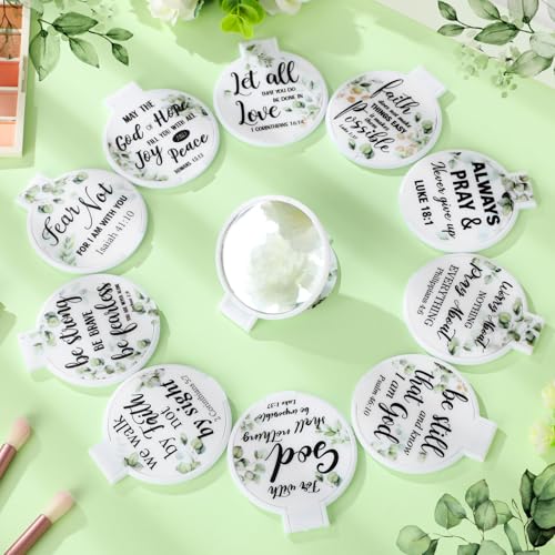 80 Pcs Mini Christian Compact Mirrors Bulk Christian Gifts for Women, Bible Verse Scripture Makeup Mirrors for Purse, Religious Party Favors Church Gifts for Women Mother Teacher Christmas