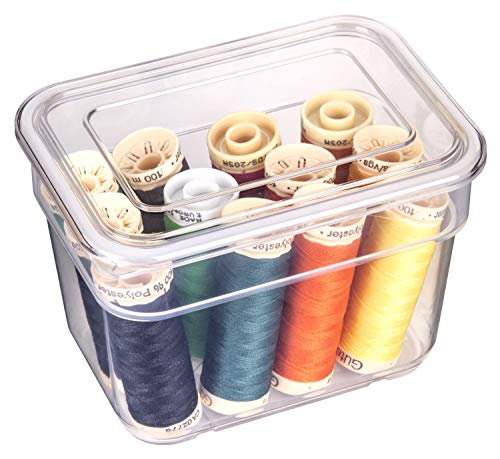 ArtBin 6969AG Bins with Lids 3-Pack, [3] Small Art & Craft Organizer Boxes, Clear