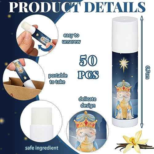 50 Pcs Nativity Lip Balm Gifts Advent Calendar 2024 Bulk Christmas Stocking Stuffers Christian Religious Holiday Party Gifts Favors Treat Goodies for Women & Men