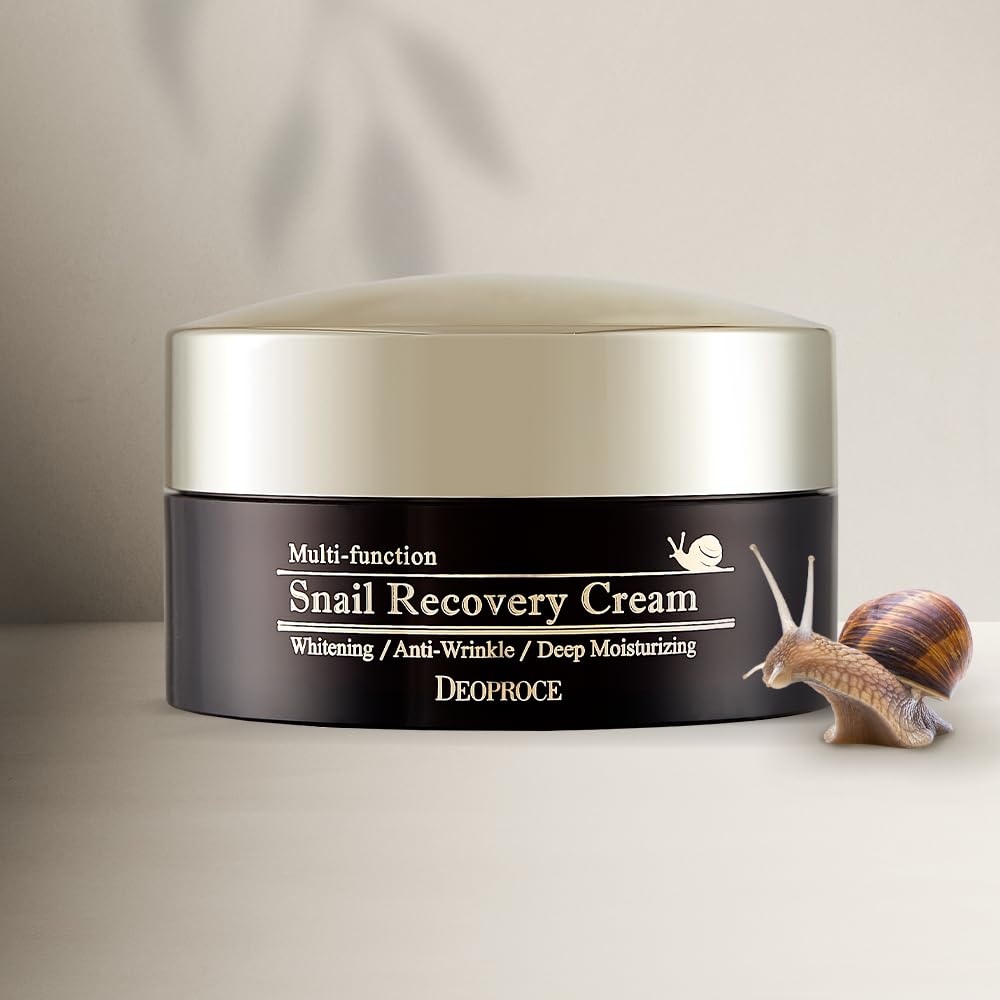 Deoproce Snail Mucin Face Cream 100g (3.5 oz) – Lightweight Moisturizer for Hydration, Smooth Texture & Skin Barrier Care