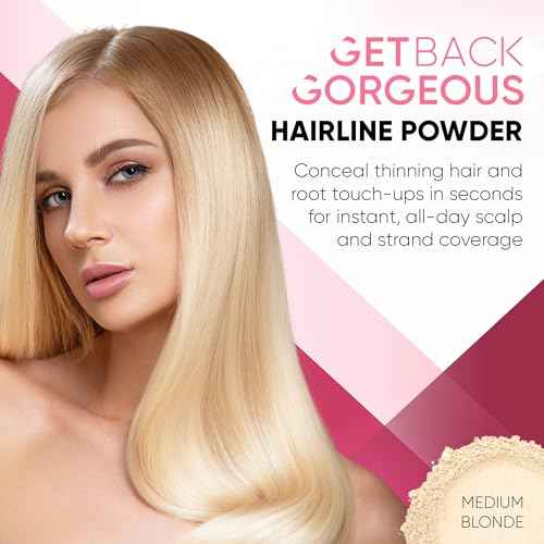 GBG Hairline Powder, Medium Blonde - 48-Hour Coverage Root Touch Up Powder for Bald Spots, Instant Hair Loss Concealer & Brightening Highlights - Hair Fillers for Thinning Hair for Women & Men, 4g