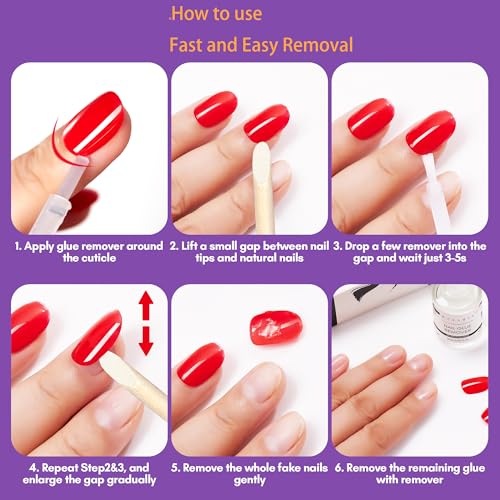 Makartt Nail Glue Remover for Press on Nails - 30ML Glueoff Easy Removal Versatile Debonder for Glue on Tips, Regular Polish, Quick Glues and Semi-Cured Sticker DIY Manicure Supply