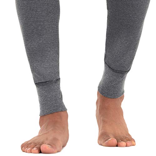 Fruit of the Loom mens Recycled Premium Waffle Thermal Underwear Long Johns (1, 2, 3, and 4 Packs) Pajama Bottom, Greystone Heather/Greystone Heather/Black, XX-Large US