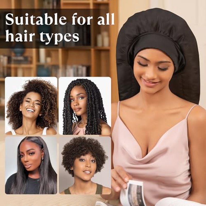 Heat Cap for Deep Conditioning, Hair Steamer for Natural Hair Home Use w/10-level Heats Up Quickly, Thermal Steam Cap for Home Hair Treatment