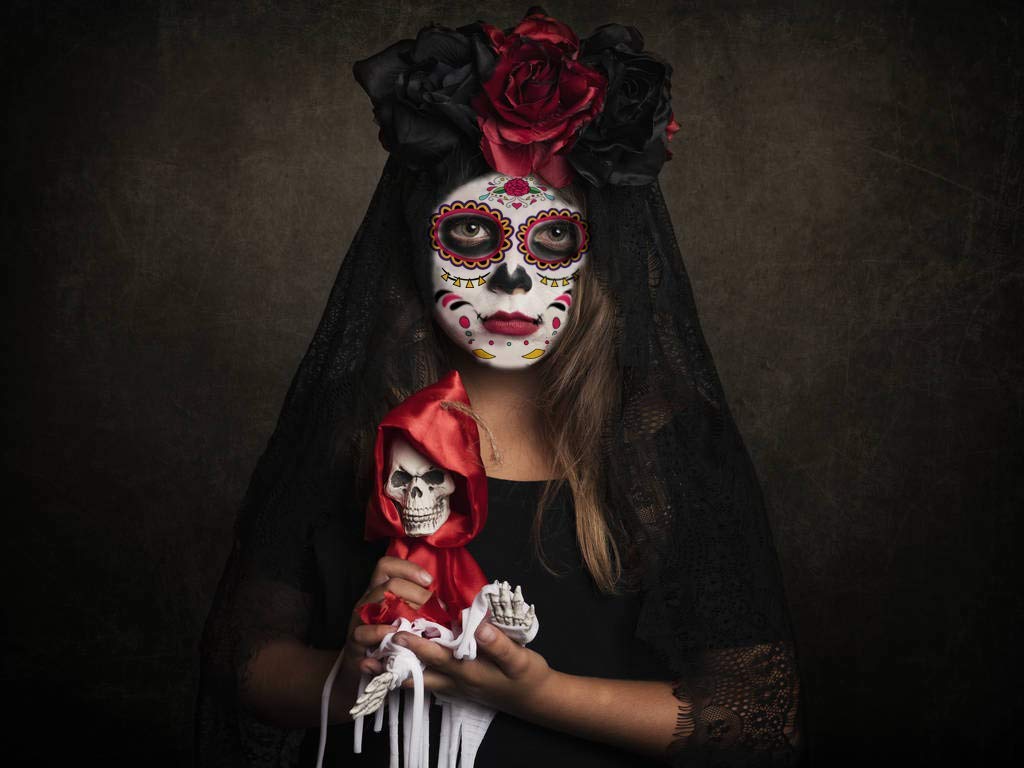 Temporary Face Tattoo, 8 Kits Tattoos Sugar Skull Stickers Day of The Dead Makeup, Face Tattoo Rose Design for Halloween, Masquerade and Parties