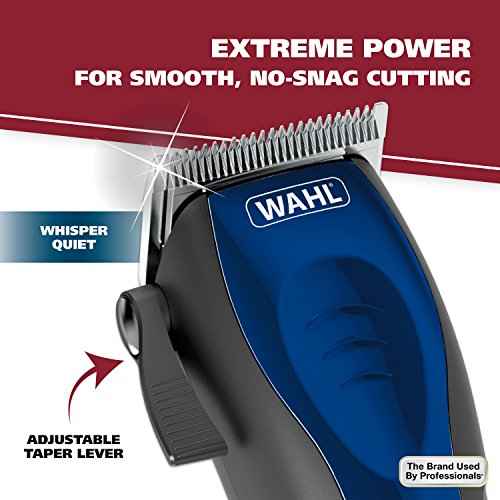 Wahl USA Self Cut Compact Corded Clipper Personal Haircutting Kit with Adjustable Taper Lever, and 12 Hair Clipper Guards for Clipping, Trimming & Personal Grooming ? Model 79467
