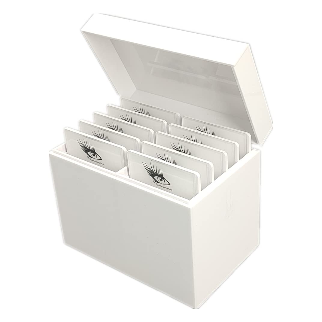 May healthbeauty 10 Layers Acrylic Eyelash Storage Box, Makeup Organizer False Eyelashes Glue Pallet Holder Grafting Extension Close-Packed Display