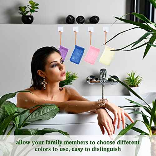 Shappy 8 Pcs Soap Saver Pouch Bar Soap Bags Exfoliating Soap Net Soap Mesh Bags for Shower Soap Holder Bubble Foam Net Soap Pocket for Women Men (Beige, Blue, Purple, Pink)