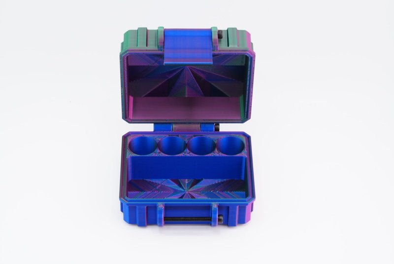 Vial Guard Storage Hard Case for 3ml, 5ml, 10ml, 30ml Vials, Secure Holder Multiple Sizes (Metalic, 4 x 3ml 1 x 30ml)