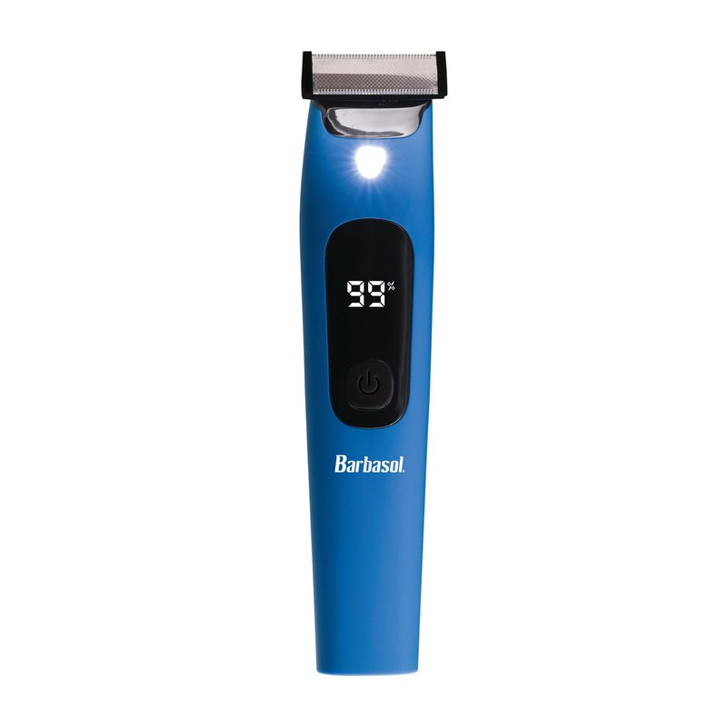Barbasol Face and Body Shaver, Hybrid Face and Body Single Blade Shaver, Rechargeable with a 2 Hour Run Time, Wet or Dry Shave, LED Screen, Built in Light, Stainless Steel