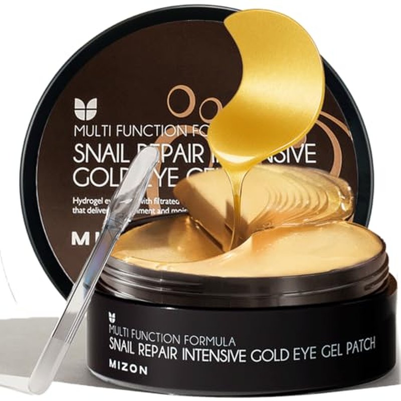 MIZON Under Eye Patches for Puffy Eyes & Dark Circles, 24K Gold & Snail Mucin, 60 Pcs ? Anti-Wrinkle Collagen & Peptide Formula ? Moisturizing Korean Eye Mask for Elasticity