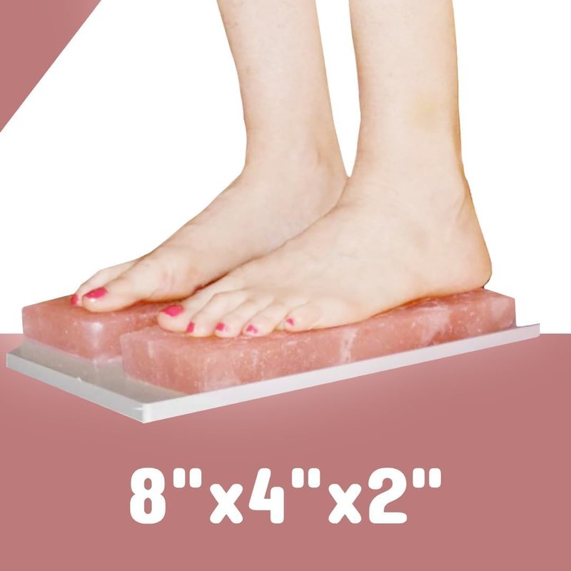 Himalayan Pink Salt Detox Blocks - Natural Foot & Hand Relief | Pack of 2 Salt Bricks (8x4x2)