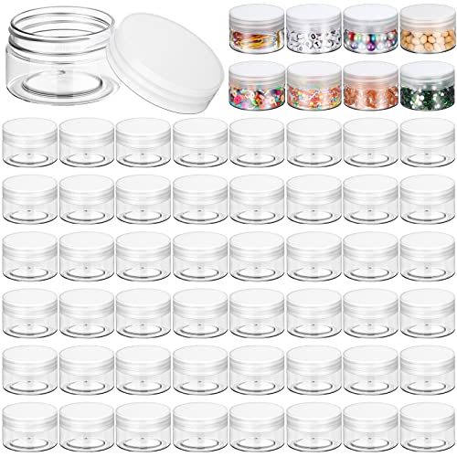 eBoot 150 Piece 1 Oz Plastic Container Jars with Lids Round Clear Cosmetic Jars Empty Clear Plastic Jars for Lotion, Cream, Ointments, Makeup, Eye Shadow, Rhinestone, Samples, Pot, Travel Storage