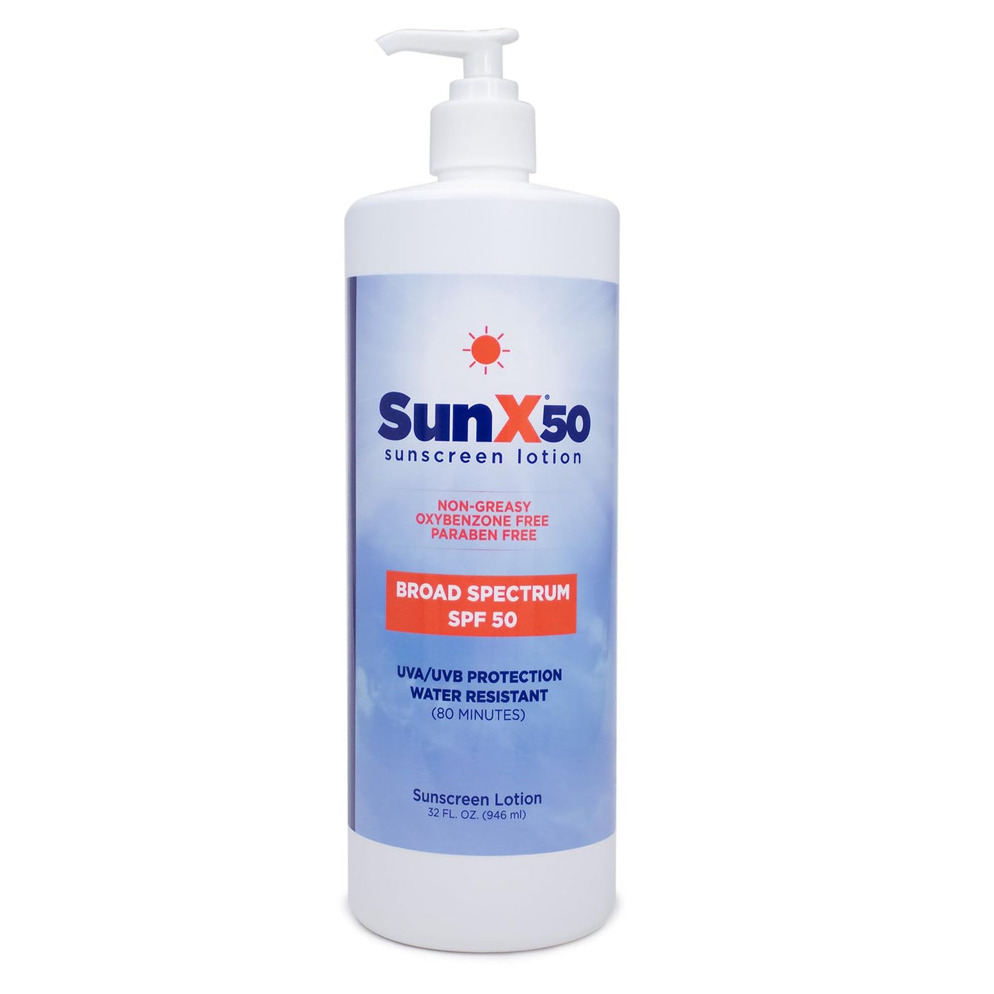 CoreTex SPF 50 Broad Spectrum Sunscreen Lotion - 32oz Paraben-Free & Water-Resistant, No White Cast