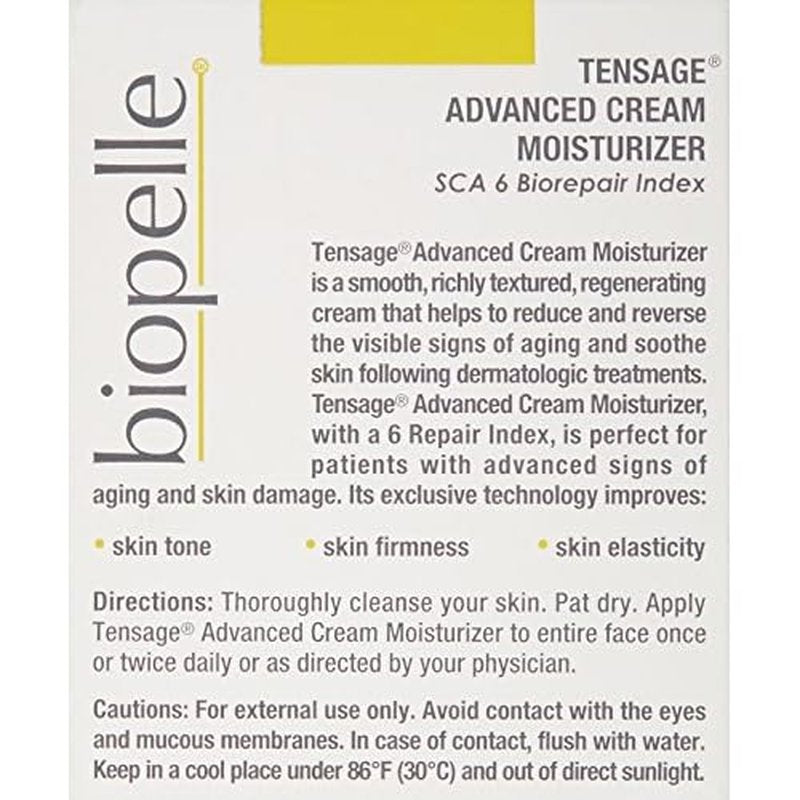 Biopelle Tensage Growth Factor Advanced Moisturizer Face Cream with SCA 6 Biorepair Index, Snail Mucin Moisturizer with Hyaluronic Acid, Antioxidants, and Vitamin C and E, 1 Oz