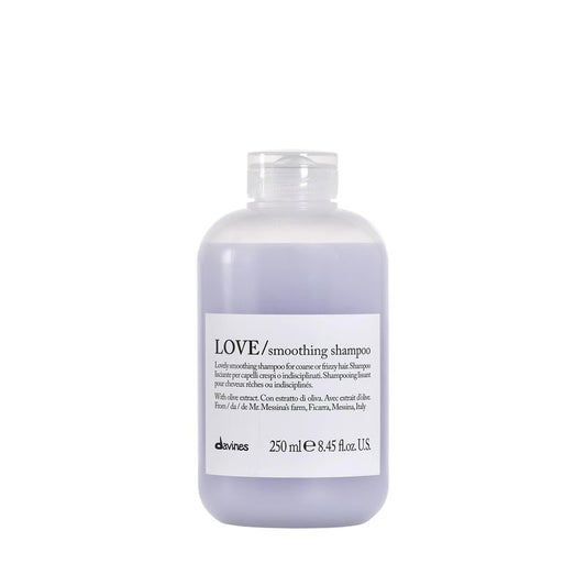 Davines LOVE Smoothing Shampoo, Taming Anti-Frizz Gentle Cleansing Action for Wavy, Unruly, Coarse Hair - Gives Shine, Elasticity, Softness, and a Sleek Smooth Look with Olive Extract, 8.45 Fl Oz