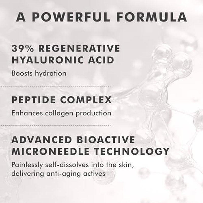 skyn ICELAND Dissolving Microneedle Under Eye Patches with 39% Hyaluronic Acid and Peptides, No Slip Overnight Eye Mask for Fine Lines, Wrinkles and Firming, Vegan, All Skin Types, 3 Pairs