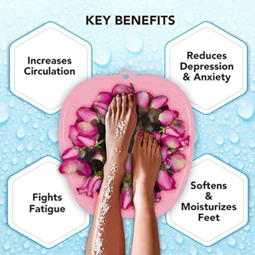 Foot Soaking Tub Large Size Foot Basin Sturdy Soaking Feet Bucket Massager Tub Exfoliation Callus Pedicure Foots Spa Bath Bucket for Women and Men (White)