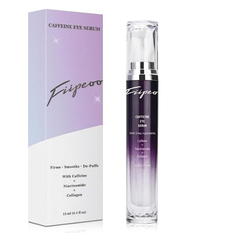 Caffeine Eye Cream for Dark Circles - Caffeine Eye Serum Infused with Collagen and Niacinamide, Cream for Puffines and Bags Under Eyes w/ 360° Depuffer Roller (0.5 Fl Oz (Pack of 6))