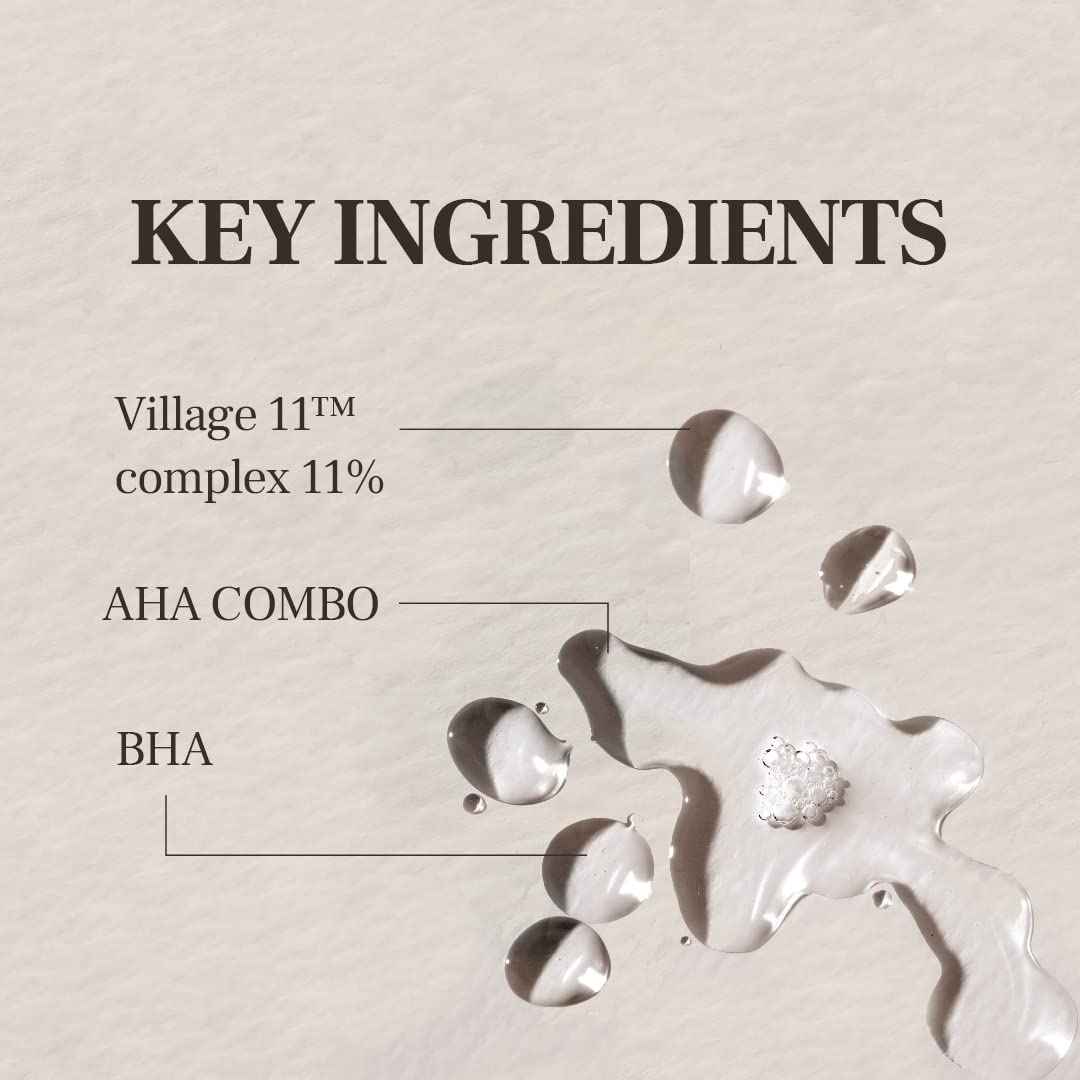Village 11 Factory Active Clean Toner AHA BHA Acne and Oily Skin Gentle ph Hydrating and Exfoliating Korean Skincare (4.06 fl oz/120ml)