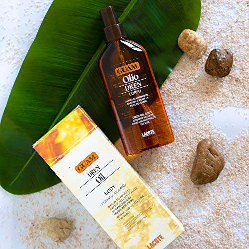 Guam DREN Anti Cellulite Massage Oil with Essential Oils, Draining Body Oil with Lymphatic Drainage, Water Retention & Anti Swelling Oil, Cellulite Lotion, 200ML