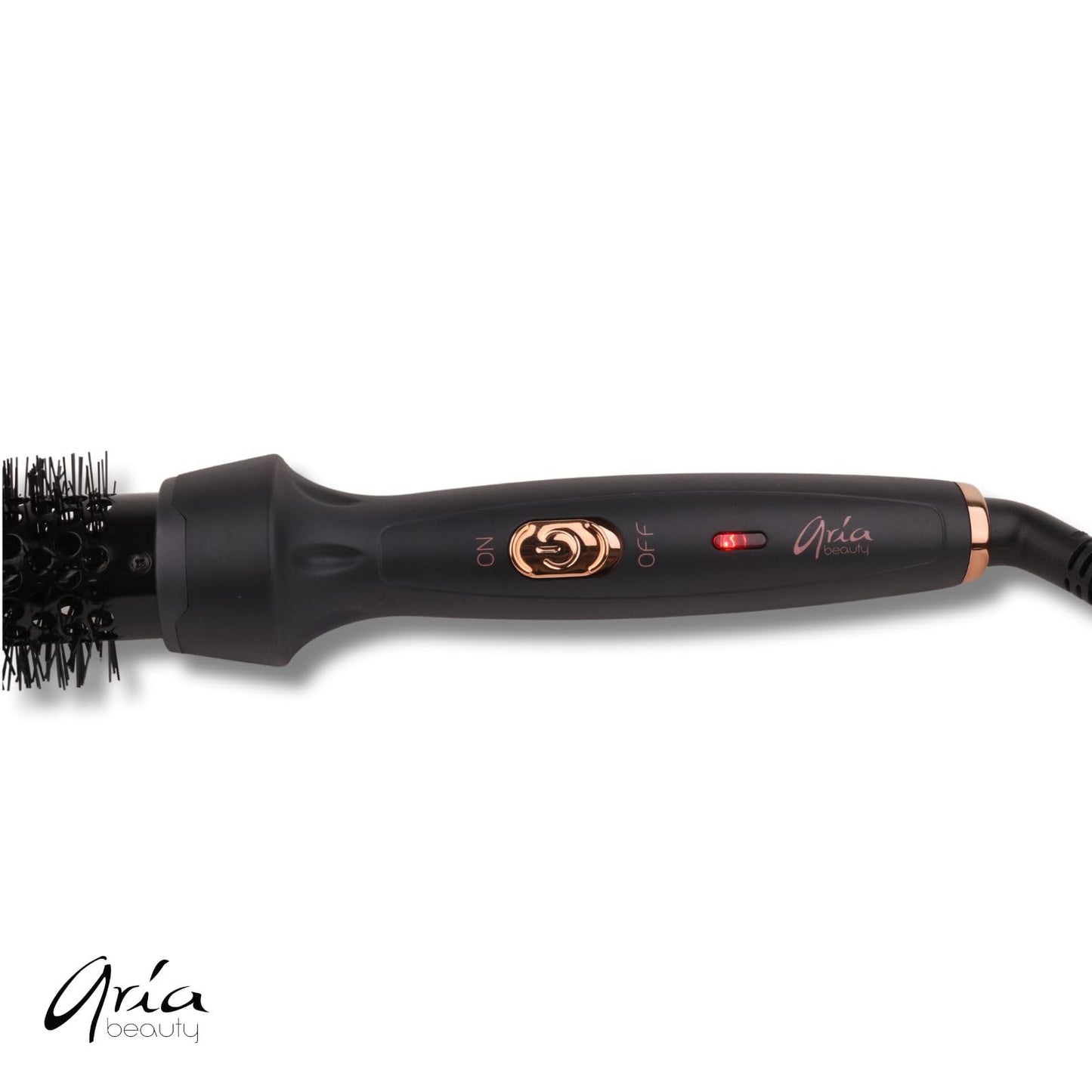 Aria Beauty Thermal Ionic Styling Brush - Hot Styling Tool for Perfect Blowouts - Does Not Blow Air - Ceramic Round Brush - Lightweight Design and Easy Grip - Black - 1 pc - One Temperature