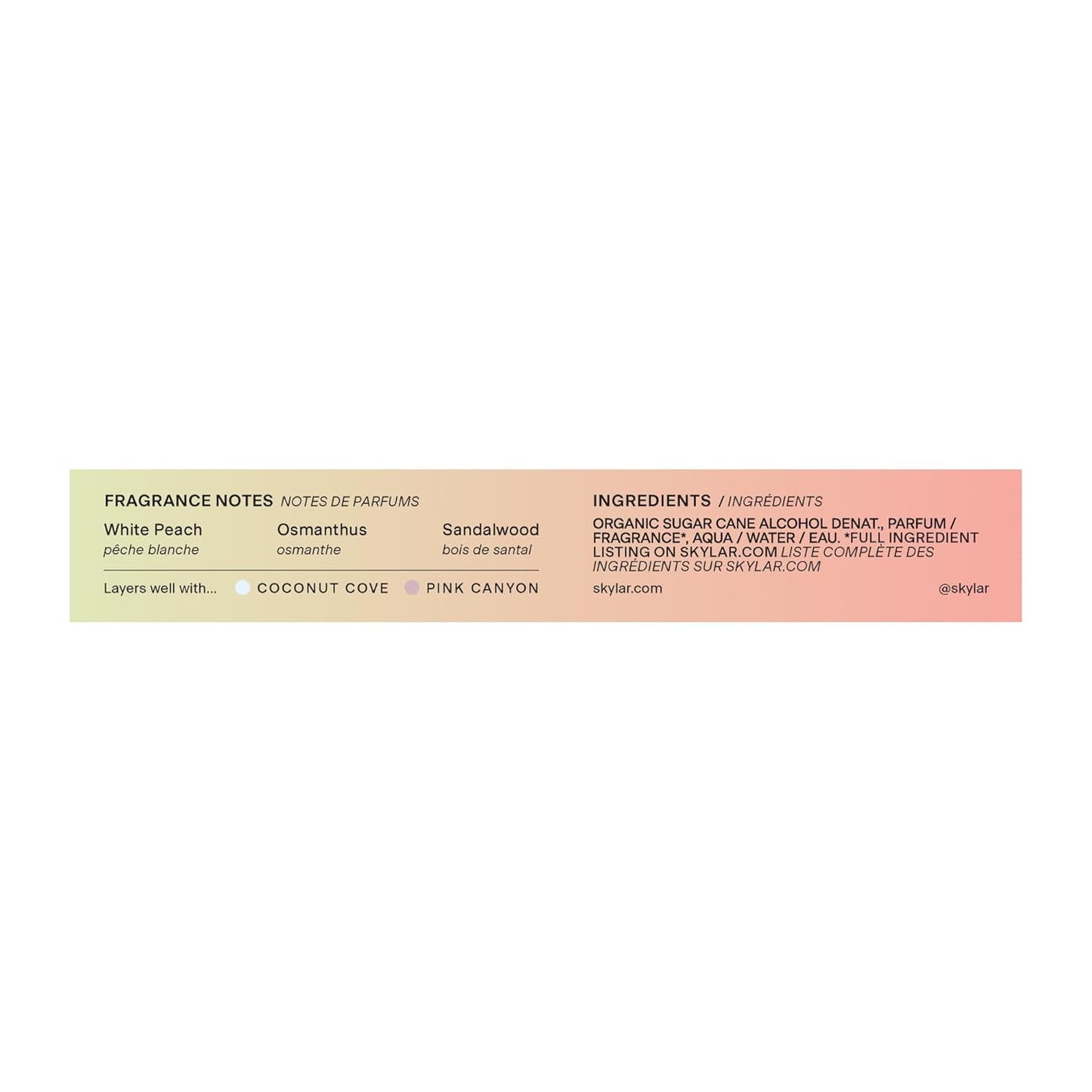 Skylar Peach Fields Eau de Parfum - Hypoallergenic Vegan Perfume for Sensitive Skin | Sweet Mandarin & Peach Notes - 10mL