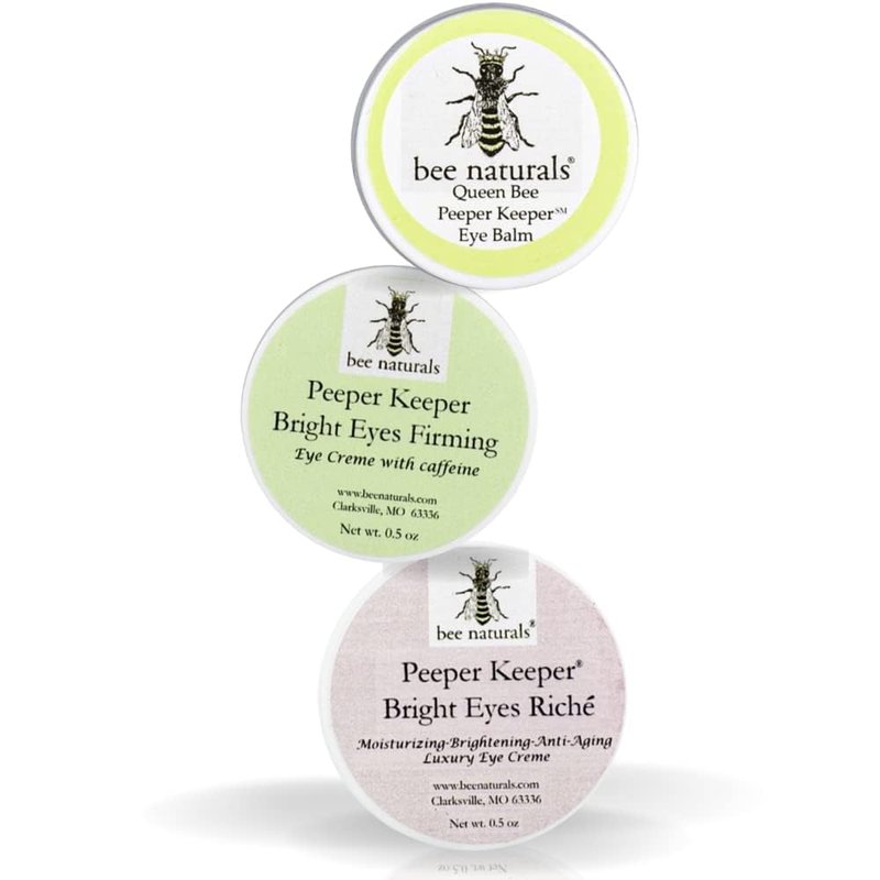 Bee Naturals Peeper Keeper Trio Eye Care Gift Set - Anti-Aging Solution for Wrinkles, Puffiness & Crow's Feet