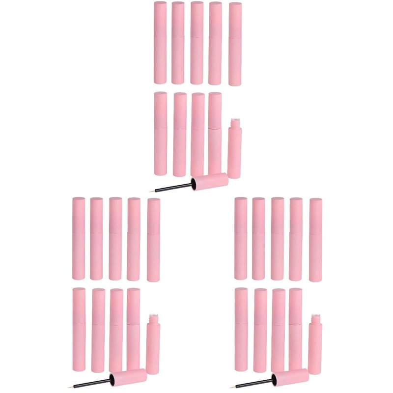 LALAFINA 30Pcs Plastic Eyeliner Tubes - 10ml Refillable Vials with Brush Applicator for DIY Eyelash Growth Oil & Eye Gloss