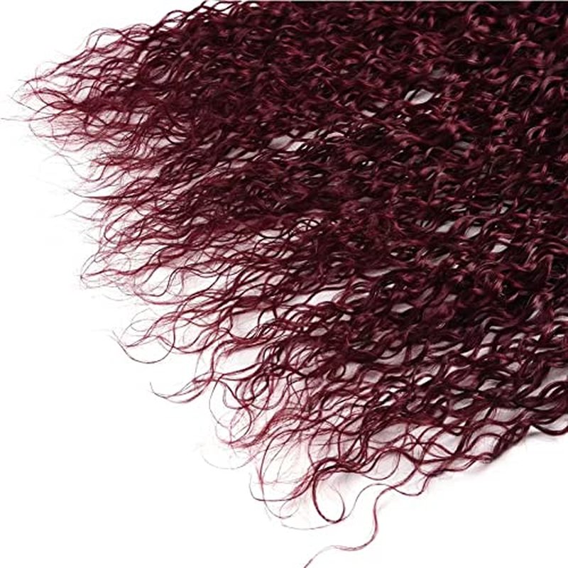 FEEL ME Ombre Brazilian Hair Weave Bundles Water Wave Human Hair Bundles 8A Mink Unprocessed Brazilian Water Wave Virgin Hair Bundles 3Pcs 1b/99j Black to Burgundy Ombre Hair Extensions(14 16 18)