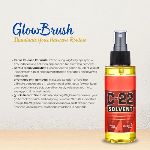 Walker Tape C22 Solvent Spray - Lace Front Wig Tape In Extension Remover Spray - Bond Hair Glue Wig Accessories & Products for Men & Women - Fast Acting, Gentle on Skin C-22 Lace Glue Remover 12 fl oz