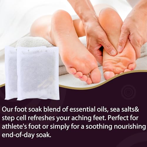 10Pack Foot Soak with Epsom Salt, Epsom Salts for Soaking,Dead Sea Salt Soothes Tired Feet, Odor Scent, Spa Pedicure Care Foot Soaking, with feet scrubber
