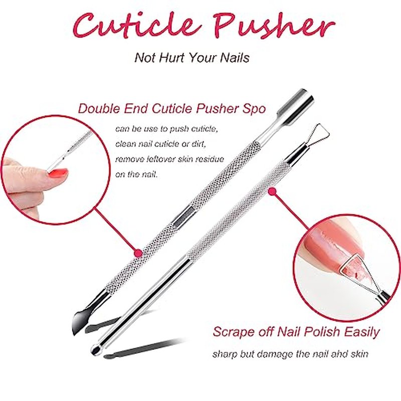 Gel Nail Polish Remover Tools Kit, with 10 Pcs Nail Clips, 400 Pcs Lint Free Nail Wipes, Nail Files 100/180, Buffer Block 400/4000, Nail Brush, Cuticle Pusher, Cuticle Peeler (Pink)