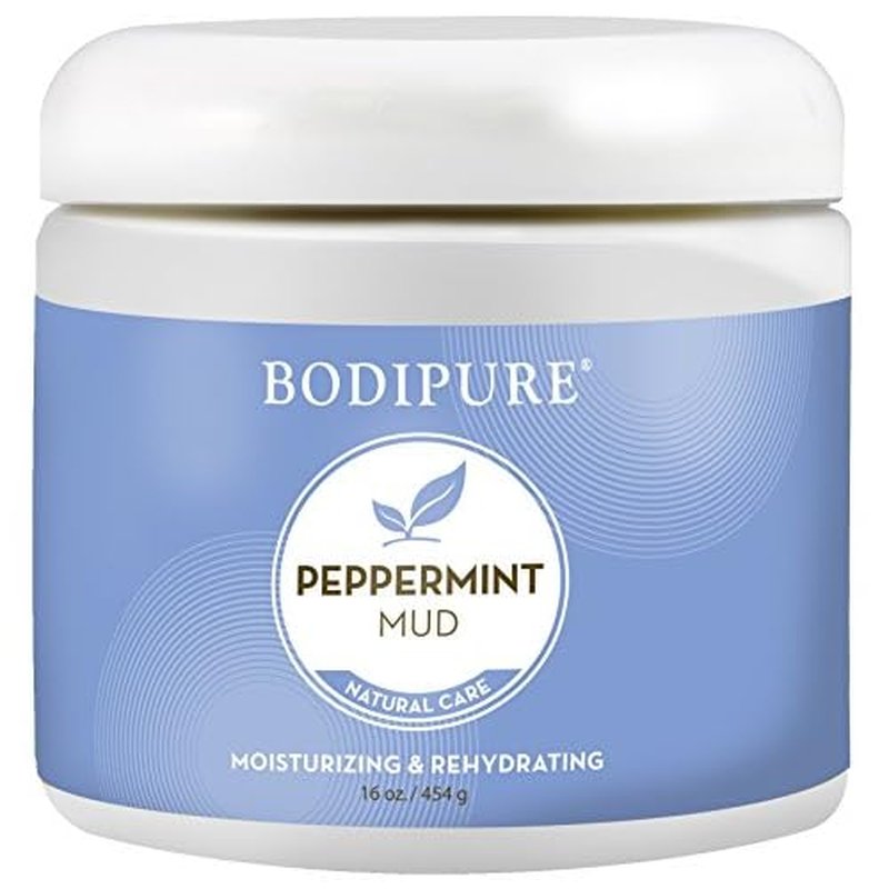 Bodipure Peppermint Body Mud Mask for Body - Rich in Peppermint, and Botanical Extracts - Spa Quality, Skin Moisturizing, and Rehydrating Treatment, 16 Ounce