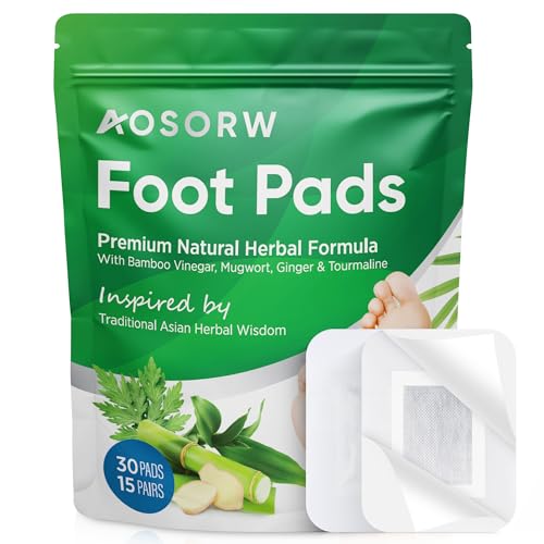 Natural Cleansing Foot Pads - Premium Foot Care - Relieves Stress and Fatigue - Improves Sleep and Supports Body Cleansing - 30 Pads