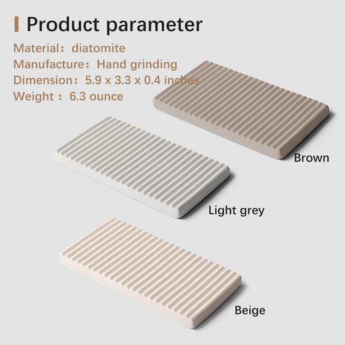 NICITY Diatomite Razor Holder for Shower,Water Absorption Fast Drying Natural Diatomite Tray for Razor Soap Shaving Cream Foam Bottle Face Wash (Light grey)