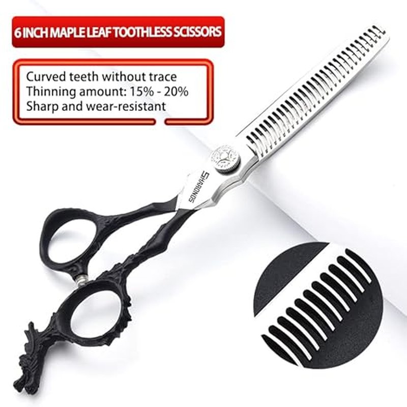 Silver/black barber scissors, high hardness sharp professional hairdresser scissors 6 inch salon hairdresser scissors. (3pc-B)
