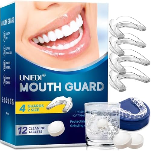 Anti Grinding Guard, Mouth Guard for Grinding Teeth at Night, Mouth Guard for Clenching Teeth at Night, Night Guards for Teeth Grinding with 12 Cleaning Tablets