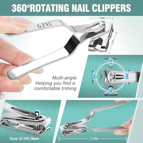 Stocking Stuffers 2025, Toenail Clippers for Thick Toenails for Seniors - Wide Jaw Nail Clippers for Men & 360 Degree Rotary Toenail Clippers for Seniors, Christmas Xmas Presents Gifts for Adults