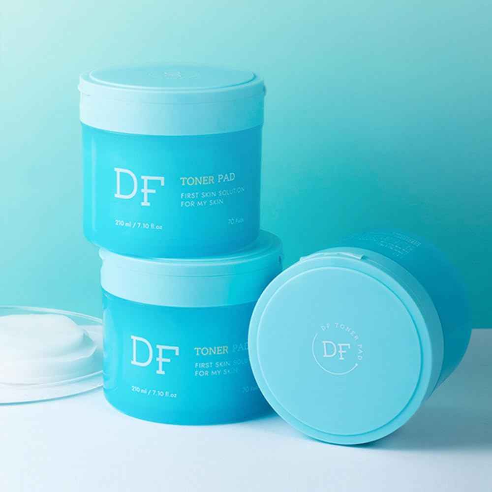 DFRAU Vegan Toner Pads for Face, Toner Pad Korean for Exfoliation, Soothing Brightening and Pore Care with Niacinamide, Centella Asiatica and Ginseng (70 Pads)