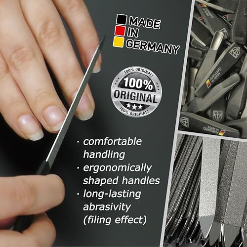 3 Swords Germany - Sapphire Metal Nail File Set 2 Pieces with 1 Piece 3-Way Nail Buffer ? Nail Care Made in SOLINGEN/Germany