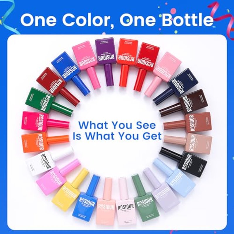 Hema Tpo Free Gel Nail Polish Set- 24Colors 18ml Gel Polish Starter Set with 6PCS Matte Glossy Base Top Coat Primer Blooming Builder Gel At Home Gel Manicure Kit Gifts for Women Girl