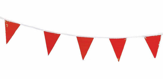 Cortina Vinyl Pennant 03-400-60, 9" Width, Red, 60' Length