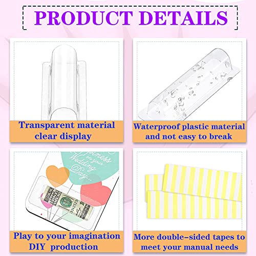 WESAPPINC Clear Chapstick Pouch Plastic Lip Balm Pouches for Gift Cards & Money Cards,Lip Balm Plastic Cover with Adhesive (35PACK)