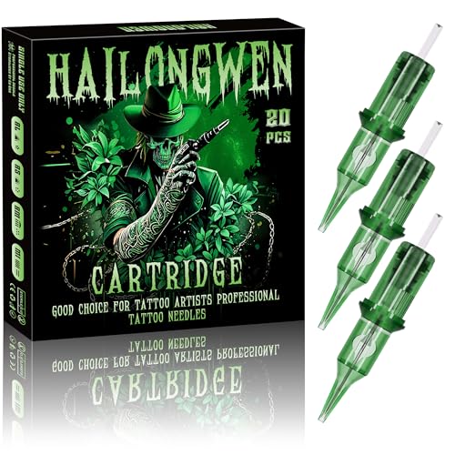 1003RL Tattoo Cartridge Needles 20Pcs #10 Bugpin 3 Round Liner with Membrane Safety Cartridges Disposable Tattoo Supplies for Wireless Tattoo Machine & Pro Tattoo Artists & Beginners