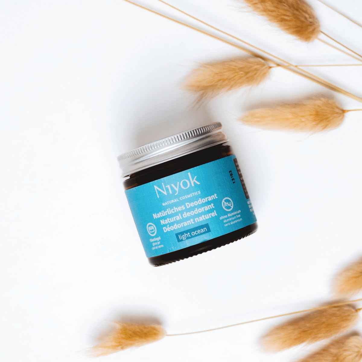 Niyok Natural Cosmetics, 2-in-1 Aluminum Free Natural Deodorant and Antiperspirant, Light Ocean, 40 ml, 2-Pack